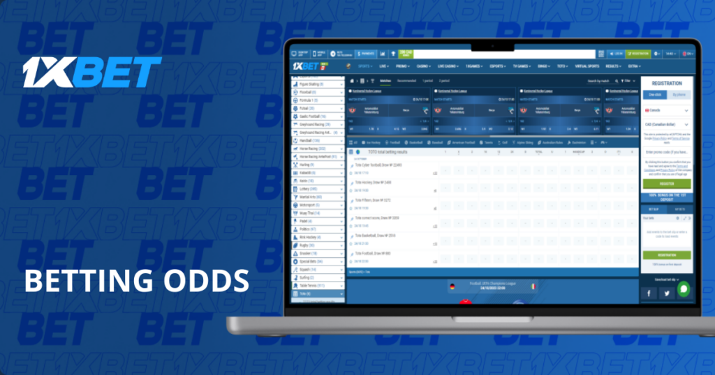 1xbet betting odds